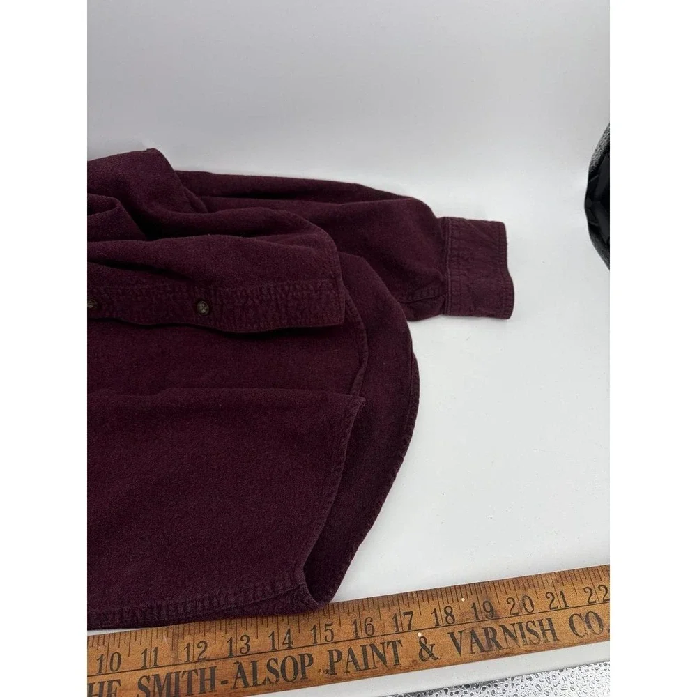 Woolrich Shirt Burgundy Chamois Flannel Long Sleeve Button Up Outdoor, Men L
